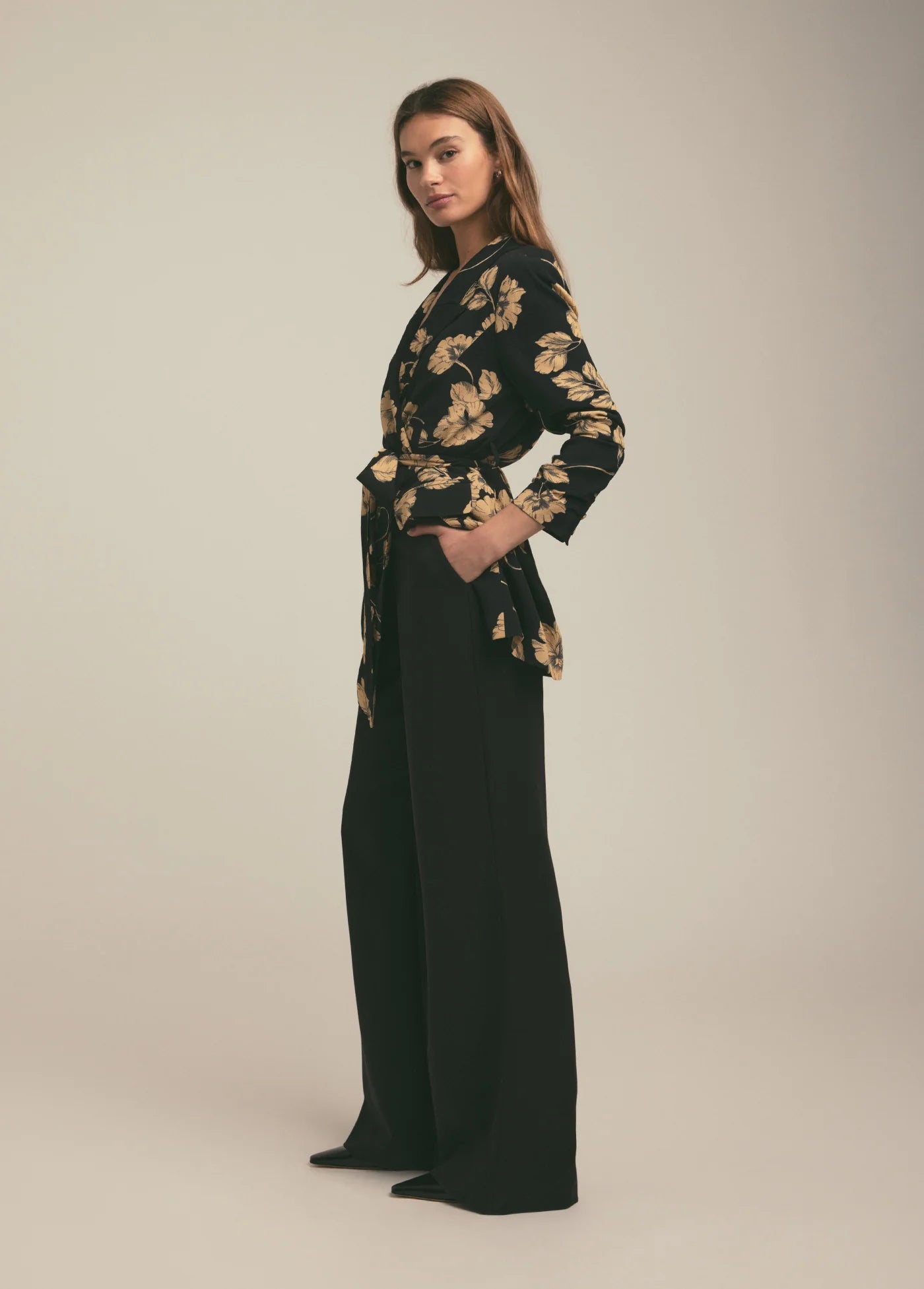 Favorite Daughter Adrienne Blazer Noir Fleur, Favorite Daughter Floral Blazer, Oversize Blazer 