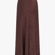 favorite daughter favorite skirt in sangria ditsy dot - dark red burgundy  polka dot skirt - silky satin bias cut skirt 