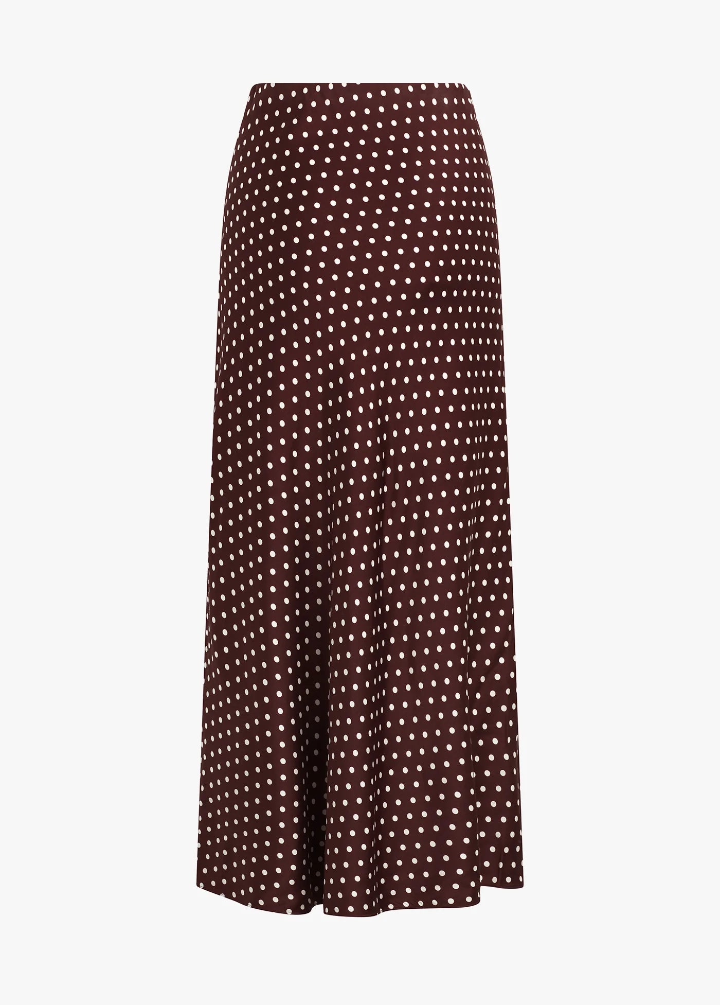 favorite daughter favorite skirt in sangria ditsy dot - dark red burgundy  polka dot skirt - silky satin bias cut skirt 