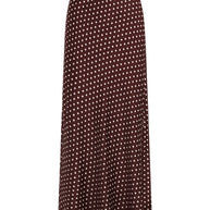 favorite daughter favorite skirt in sangria ditsy dot - dark red burgundy  polka dot skirt - silky satin bias cut skirt 