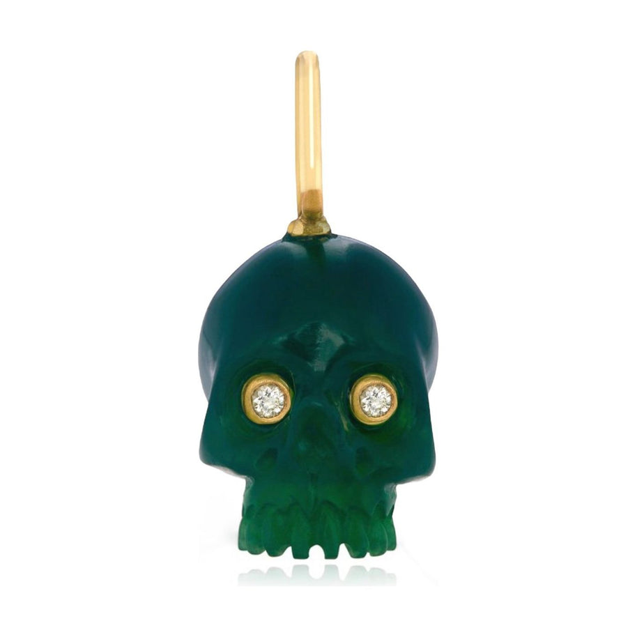 Forest Green Chalcedony Baby Skull - Room Eight - Maura Green