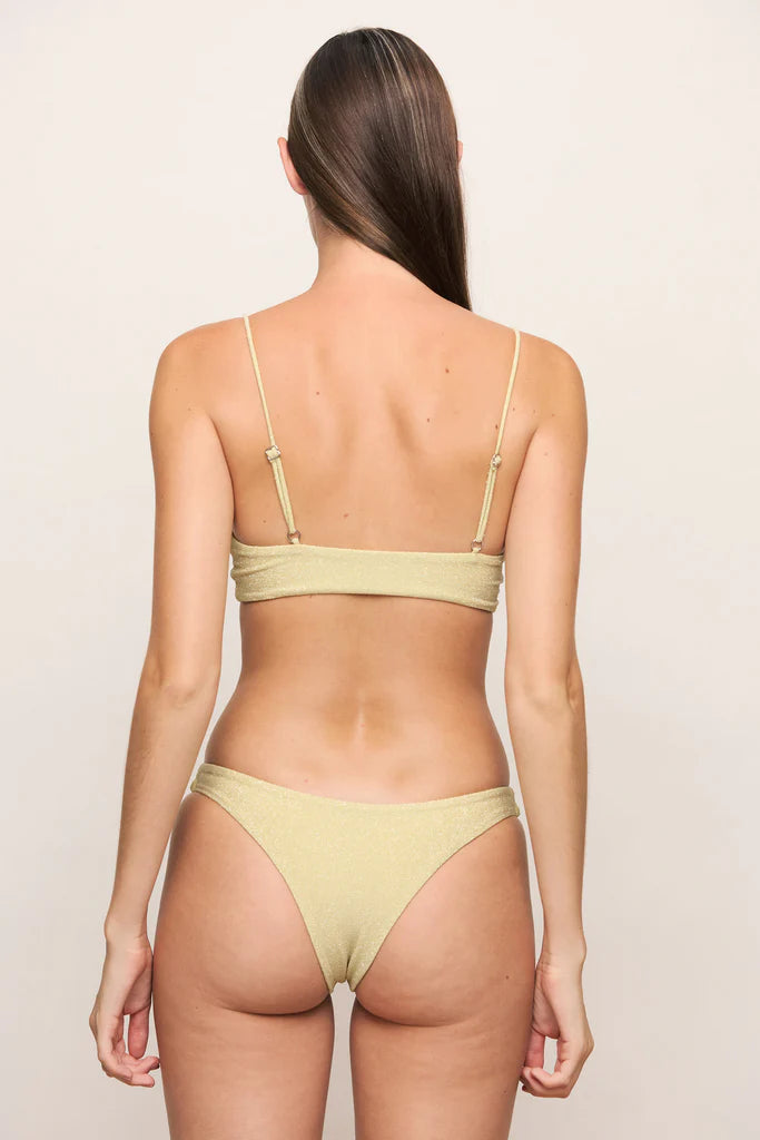 Mikoh Swimwear Lurex Papara Bottom in Sunburst Yellow