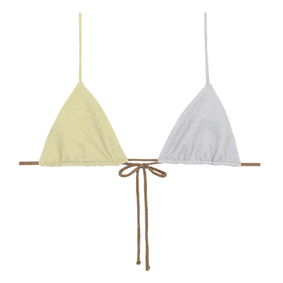 Mikoh Swimwear Lurex Oska Bikini Top in Mixed Honey 