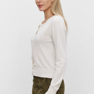 velvet violette cardigan in chalk - cashmere cardigan white - cute fitted sweater super soft 