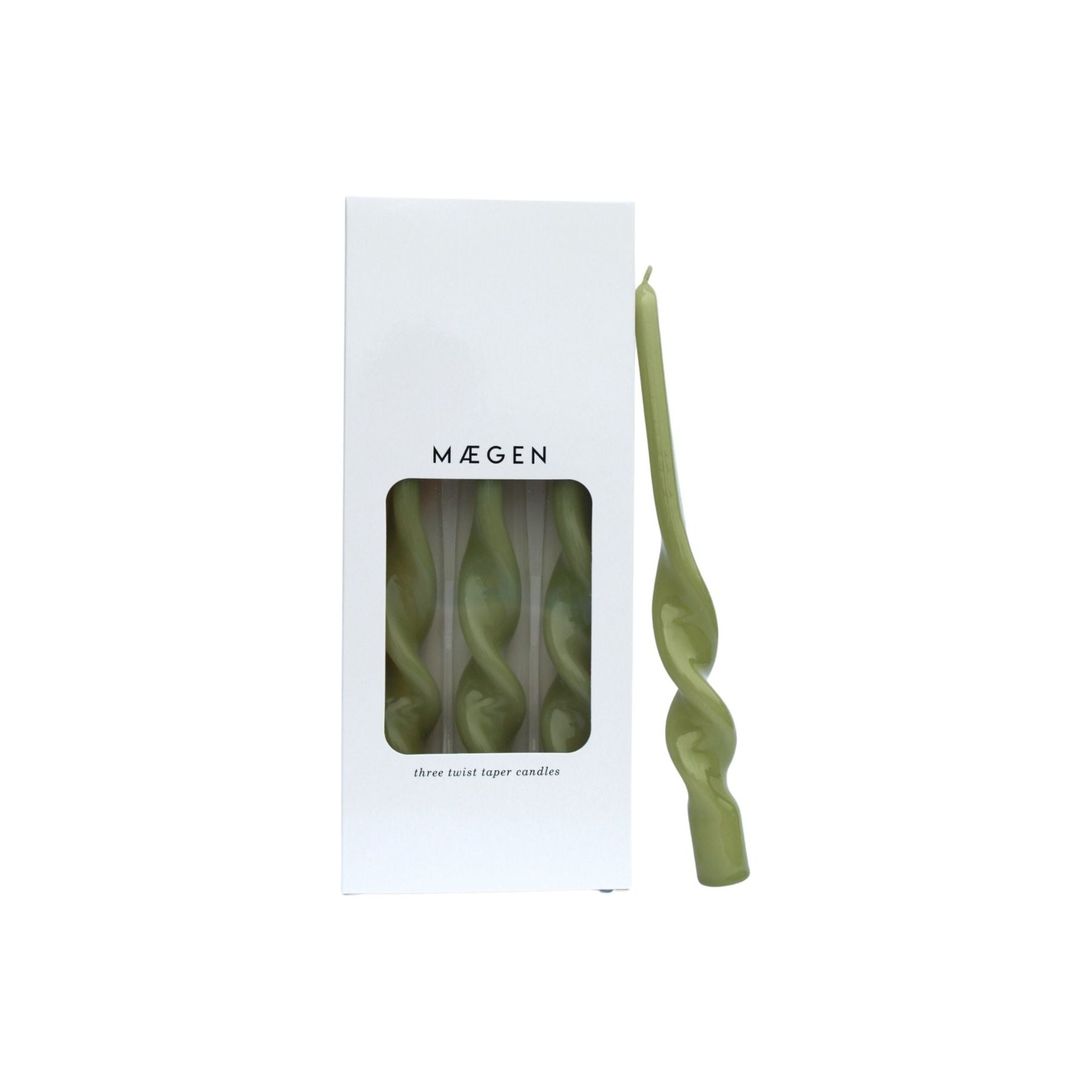 MÆGEN Twist Taper Candles - 3 Pack - Leaf Green - Room Eight - MÆGEN