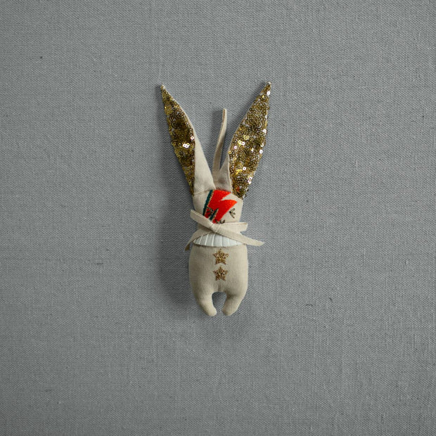 Mini Bowie Bunny, Cotton-filled Ornament, Embellished - Room Eight - Skippy Cotton