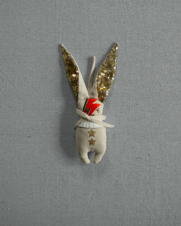 Mini Bowie Bunny, Cotton-filled Ornament, Embellished - Room Eight - Skippy Cotton