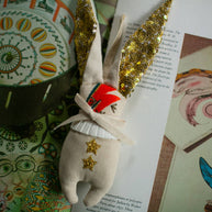 Mini Bowie Bunny, Cotton-filled Ornament, Embellished - Room Eight - Skippy Cotton