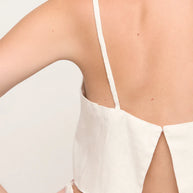 Mikoh swimwear crop white linen top - Priya linen top