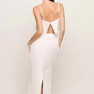 Mikoh swimwear crop white linen top - Priya linen top