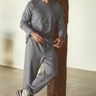 velvet by graham & spencer sweatpants heather gray - remington mens sweater - double knit - cozy knit