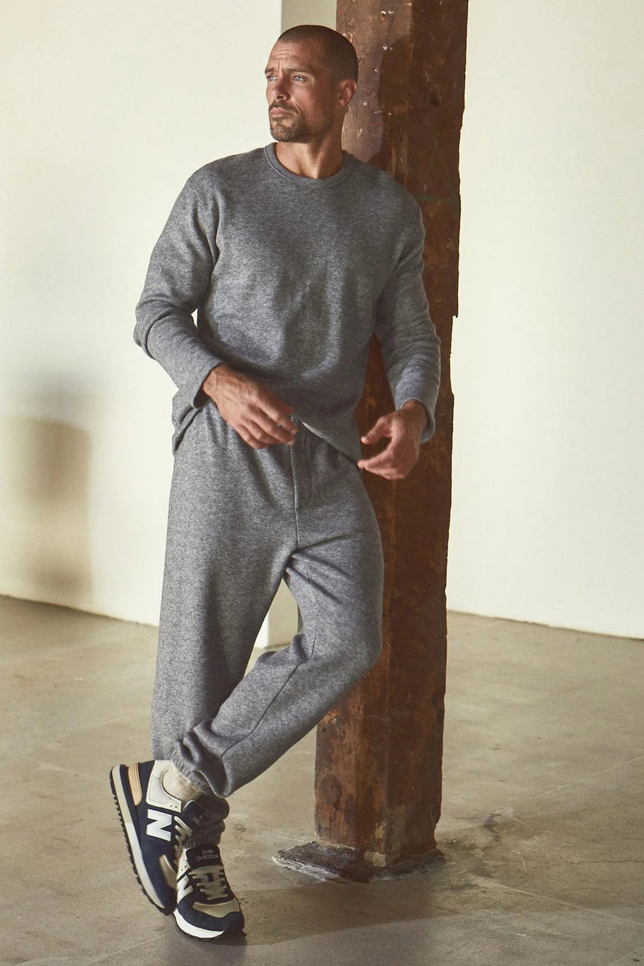 velvet by graham & spencer sweatpants heather gray - salinger mens sweatpants - double knit - cozy knit