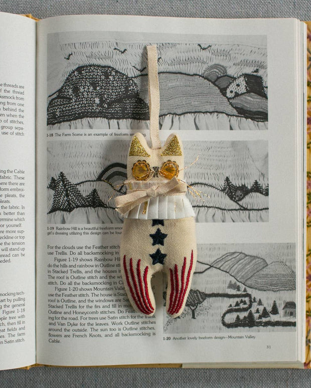 Rocket Cat, Elton John, Cotton stuffed, embroidered Ornament - Room Eight - Skippy Cotton