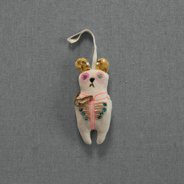 Sargent Pepper Bear - Cotton Ornament, Token, Embellished - Room Eight - Skippy Cotton