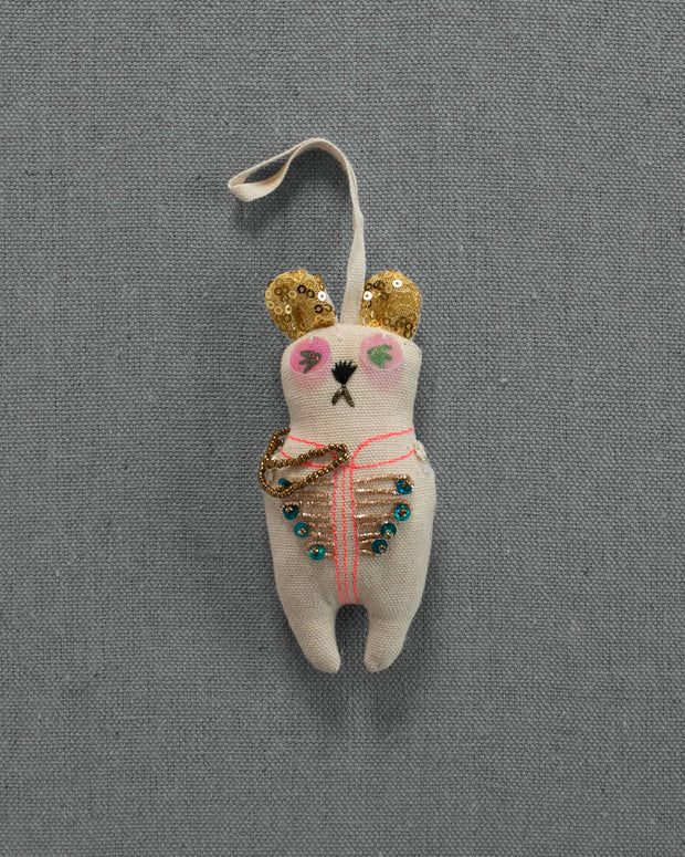 Sargent Pepper Bear - Cotton Ornament, Token, Embellished - Room Eight - Skippy Cotton