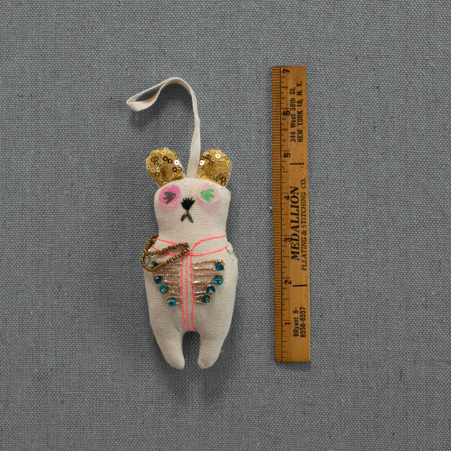 Sargent Pepper Bear - Cotton Ornament, Token, Embellished - Room Eight - Skippy Cotton