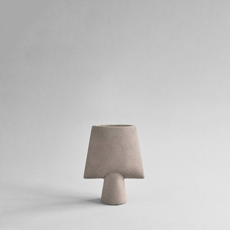 Sphere Vase Square, Mini - Taupe by 101 Copenhagen - Room Eight - Studio Nordhaven