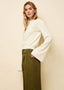 Solid and Striped Babeta Sweater in Ecru - Holiday tops - white long sleeve Womens top, Solid & Striped 