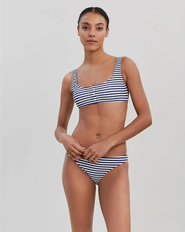 Solid and Striped Elle Ribbed Button Bikini Top - Solid and Striped bikini 