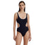 Sarah One Piece Solid and Striped - One piece bathing suit - Black one piece bathing suit - solid and striped black bathing suit 