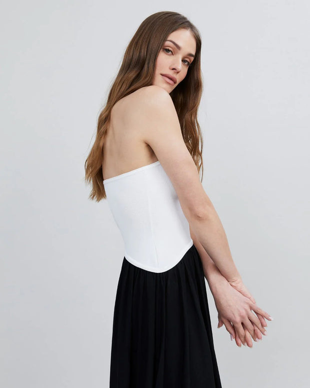 Solid and Striped Soglio Strapless Dress - Sofia Richi Dress