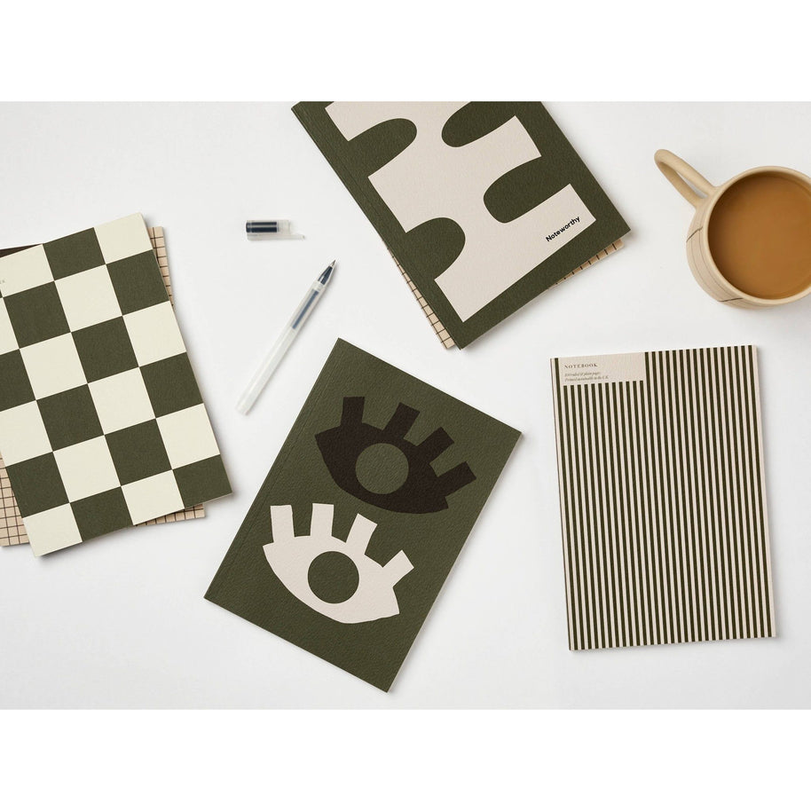 THIN GREEN STRIPE NOTEBOOK - Room Eight - Kinshipped