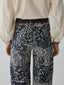 maison hotel twiggy pant in military blue - wide leg bandana print pant - paisley pant - wide leg trouser 