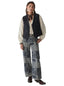 maison hotel twiggy pant in military blue - wide leg bandana print pant - paisley pant - wide leg trouser 