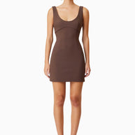 short dress - mini dress - brown dress- chocolate brown dress - elliatt dress - rachel friends - girly dress - party dress