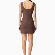 short dress - mini dress - brown dress- chocolate brown dress - elliatt dress - rachel friends - girly dress - party dress