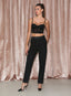 Fleur du Mal Womens silk tuxedo pant in black